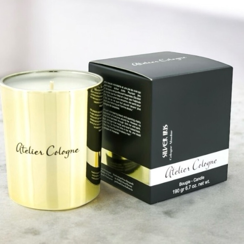 ATELIER COLOGNE Bougie Candle - Silver Iris Brand New in Box  6.7 oz